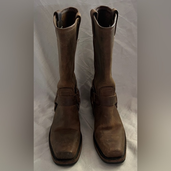 Frye Womens 12 R HARNESS BROWN LEATHER WESTERN PULL ON BOOTS US 7.5 $480 - Picture 6 of 13